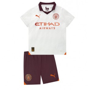 Maillot de foot Manchester City Extérieur enfant 2023-24 Manches Courte (+ pantalon court)